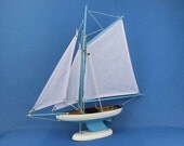 Bermuda Sloop Light Blue 17" Sailboat Model / Sailboat Centerpieces