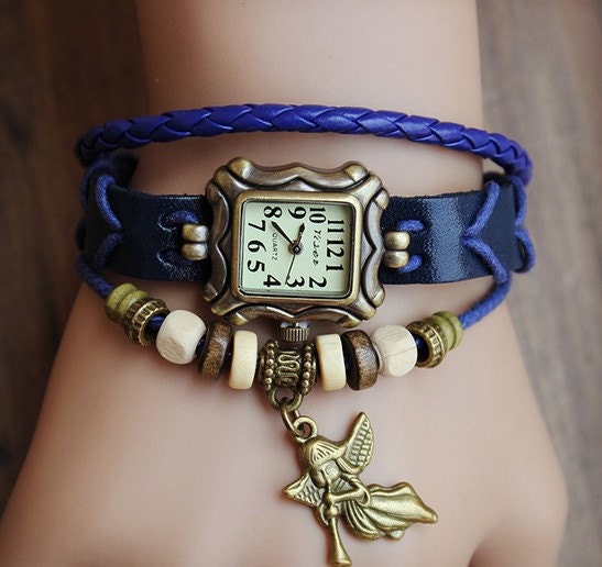 Highend suede wrap watch, leather bracelet watch, gadgets retro jewelry bracelet AE35