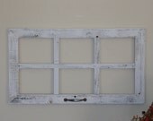 White antique window (6 pane) mirror