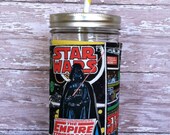 Mason Jar Tumbler 24oz Star Wars Comic Insulated Cozy BPA Free Swirl Straw - Travel Mug Great Gift