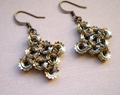 Square Diamond Earrings - Golden - Lush Beads Industrial