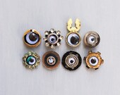 8 Little Eye Fridge Magnets -  recycled salvaged found objects