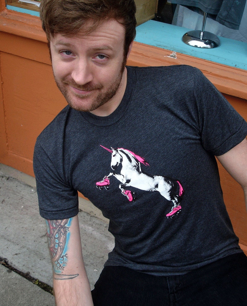 Roller Skating Unicorn Shirt for Man-People