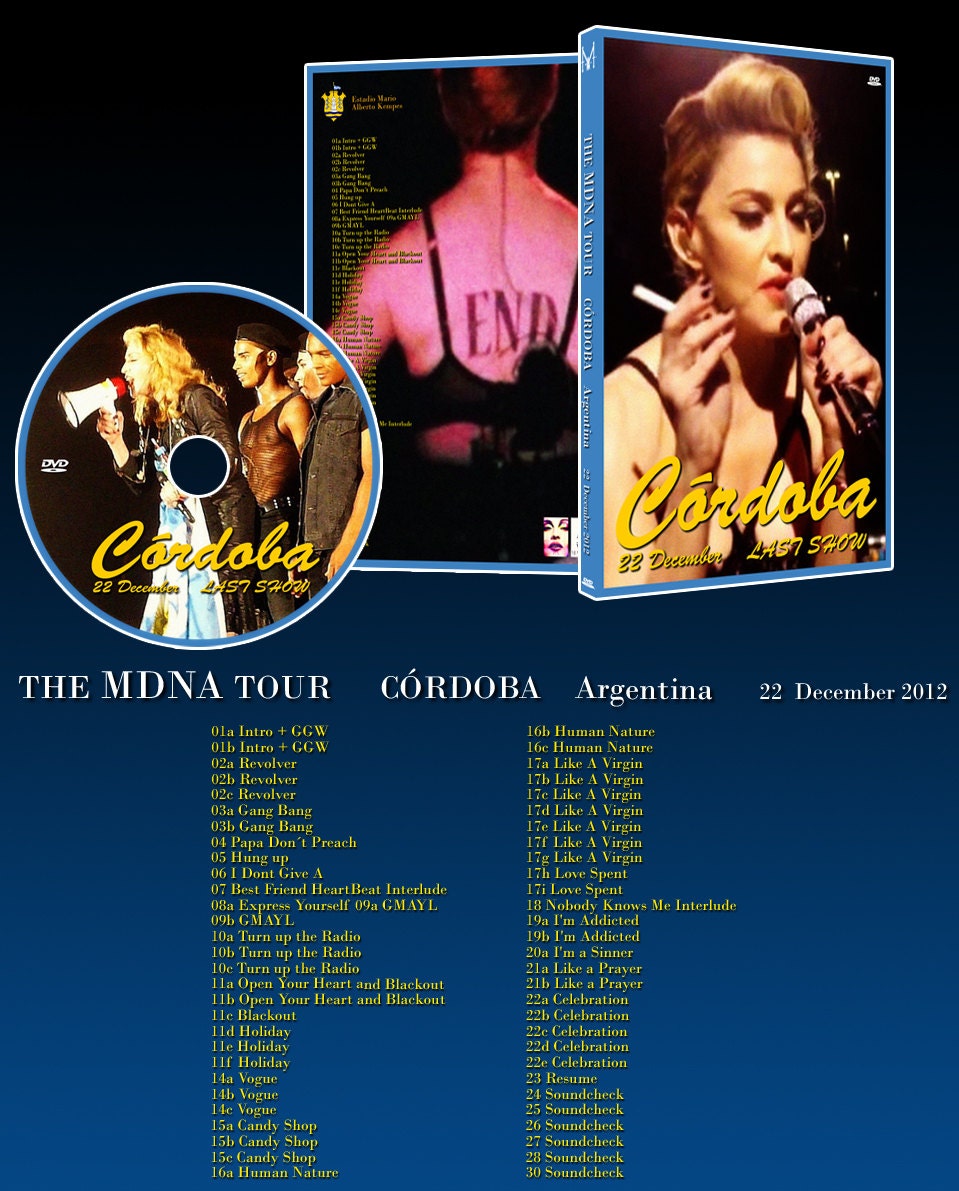 Madonna MDNA Tour DVD Artwork: Cordoba Argentina 22 november 2012