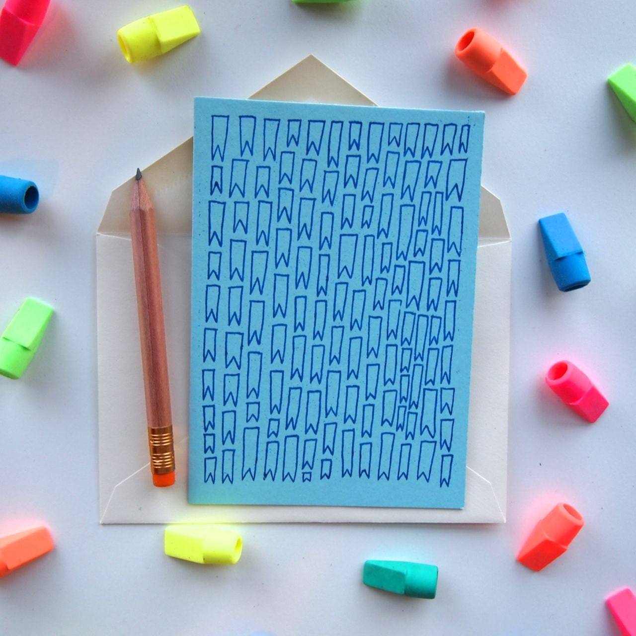 Card: Blue Prize Ribbons