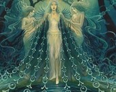 Nyx Greek Goddess of the Night 5x7 Blank Greeting Card