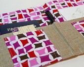 NEW Spring 2013 Coupon Organizer, Stationery, Passport Cover- In Touch Clutch in Neon Shocking Pink  Geometric Toss