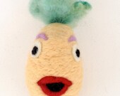Felted Monster Plush Easter Egg - Needle Felt Easter Decoration