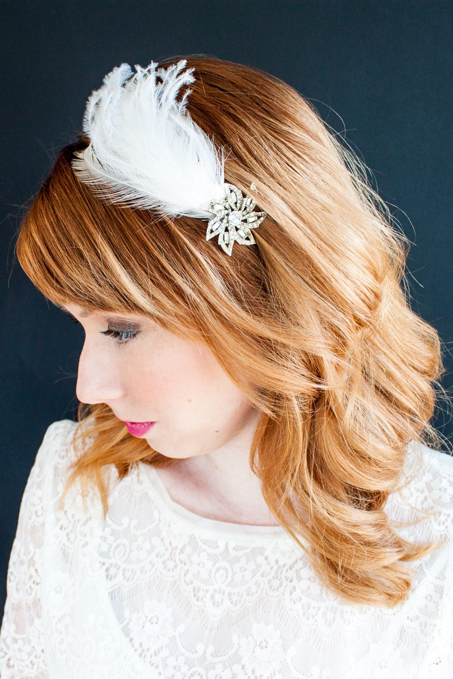 Vintage Rhinestone Brooch Bridal Headband