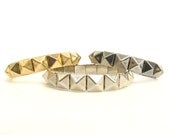 Wide Single Row Pyramid Stud Bracelet