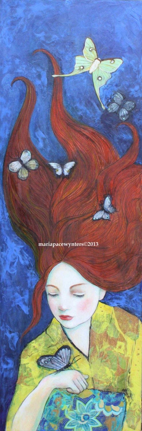 RESERVED FOR MARIONMagic In The Moonlight- Original mixed media painting by Maria Pace-Wynters