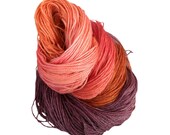 Sock yarn, handpainted, 320 yards, sock weight, SW Merino and Tencel, "Summer Solstice", self striping