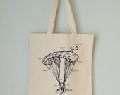 Parachute tote - screen printed canvas tote