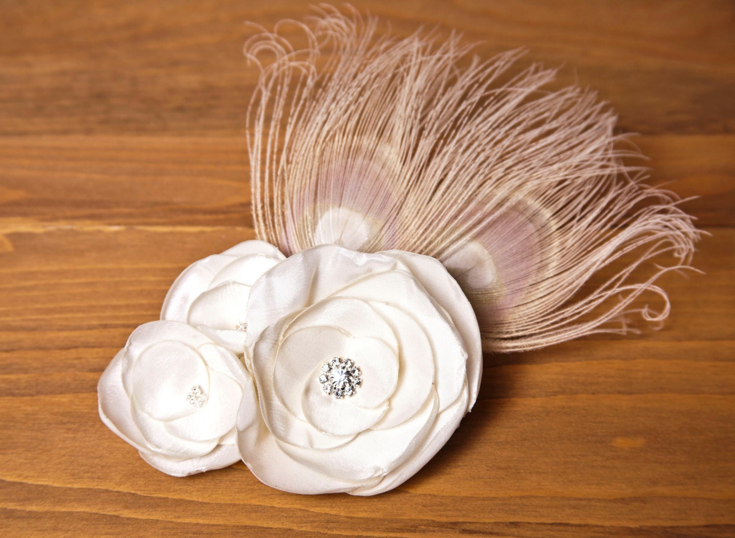 Ivory Flower Fascinator - Wedding Flower Hair Clip