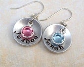 Customizable Hand Stamped Earrings With Sterling Silver Earwires