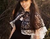 Emily Elaine Black and Ivory Lace Capelet
