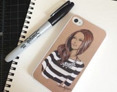 Fashion Illustration Cover for iPhone 4/4s-Plastic Case-Sketch