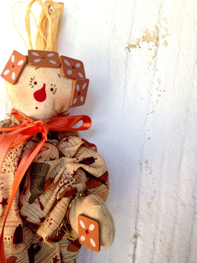DISCOUNT-Cookie angel Handmade OOAK Primitive cloth doll