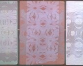 Original Collage - Ghostly handmade paper triptych - upcycled handmade paper and shoe box tissue paper