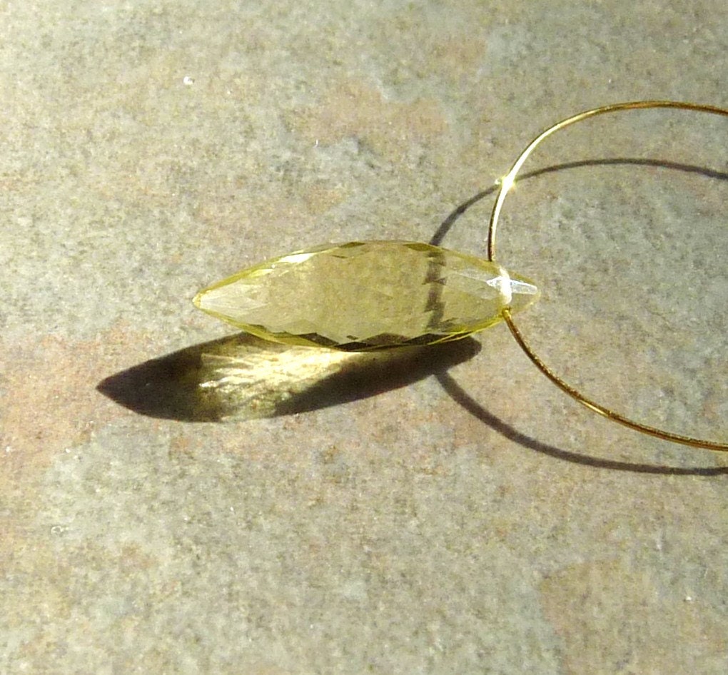 AAA Lemon Quartz Dew Drop Briolette - 5x17mm - Focal Bead