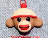 Sock Monkey Charm Ornament or Pendant