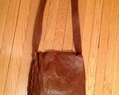 OOAK Unisex Brown Leather Crossbody, Messenger bag