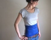 Royal Blue and Grey Color Block Blouse / Tee Shirt / Women's Tshirt / Tank / Custom Made to Order