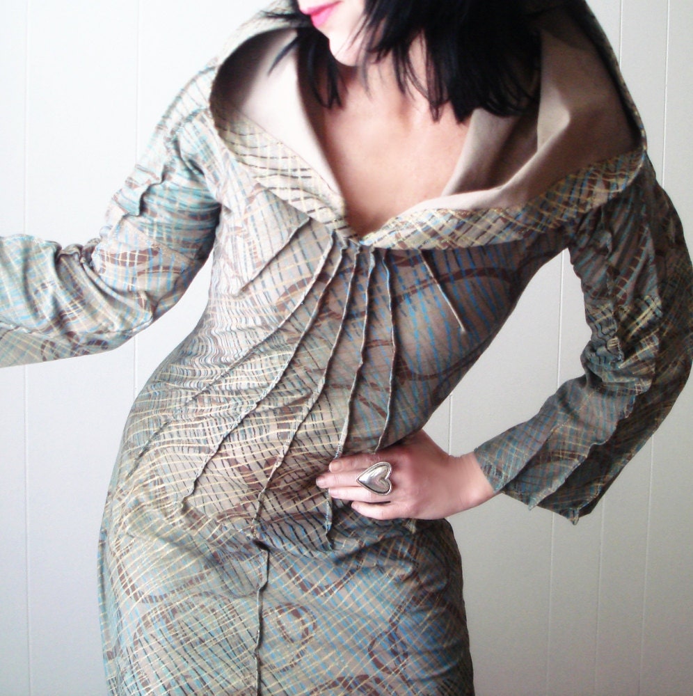 Me and My Charms - iheartfink Handmade Hand Printed Womens Artistic Print Hood Dress with Belt