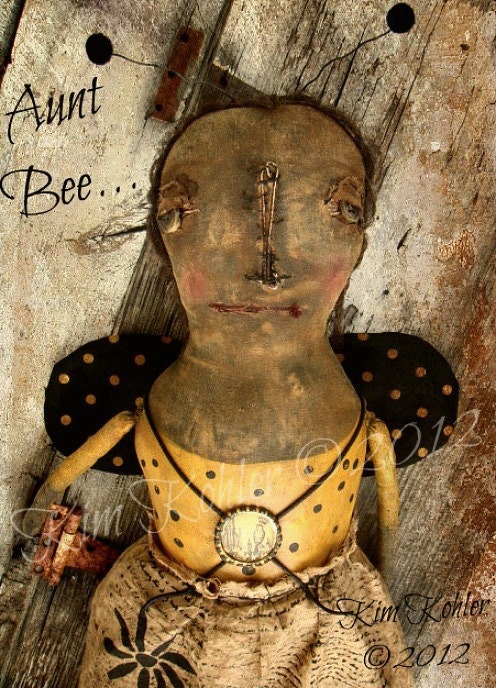 Cloth Doll Pattern Instant Download - Primitive Aunt Bee Fabric Sewing PDF