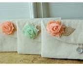 burlap bag clutch set 3 4 5 6 rustic wedding rose color choice purse Personalize Bridesmaid party Custom Pouch gift MakeUp tagt team
