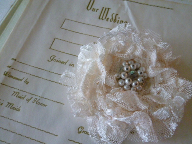 Infinity Flower Eco Friendly and created  in  your  dress fabric for a perfect match, or in lace or matching tulle