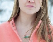 Verdigris Feather Necklace