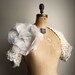 Shrug. Bohemian Bride. Ivory. Organic Cotton. Vintage Blue flower.