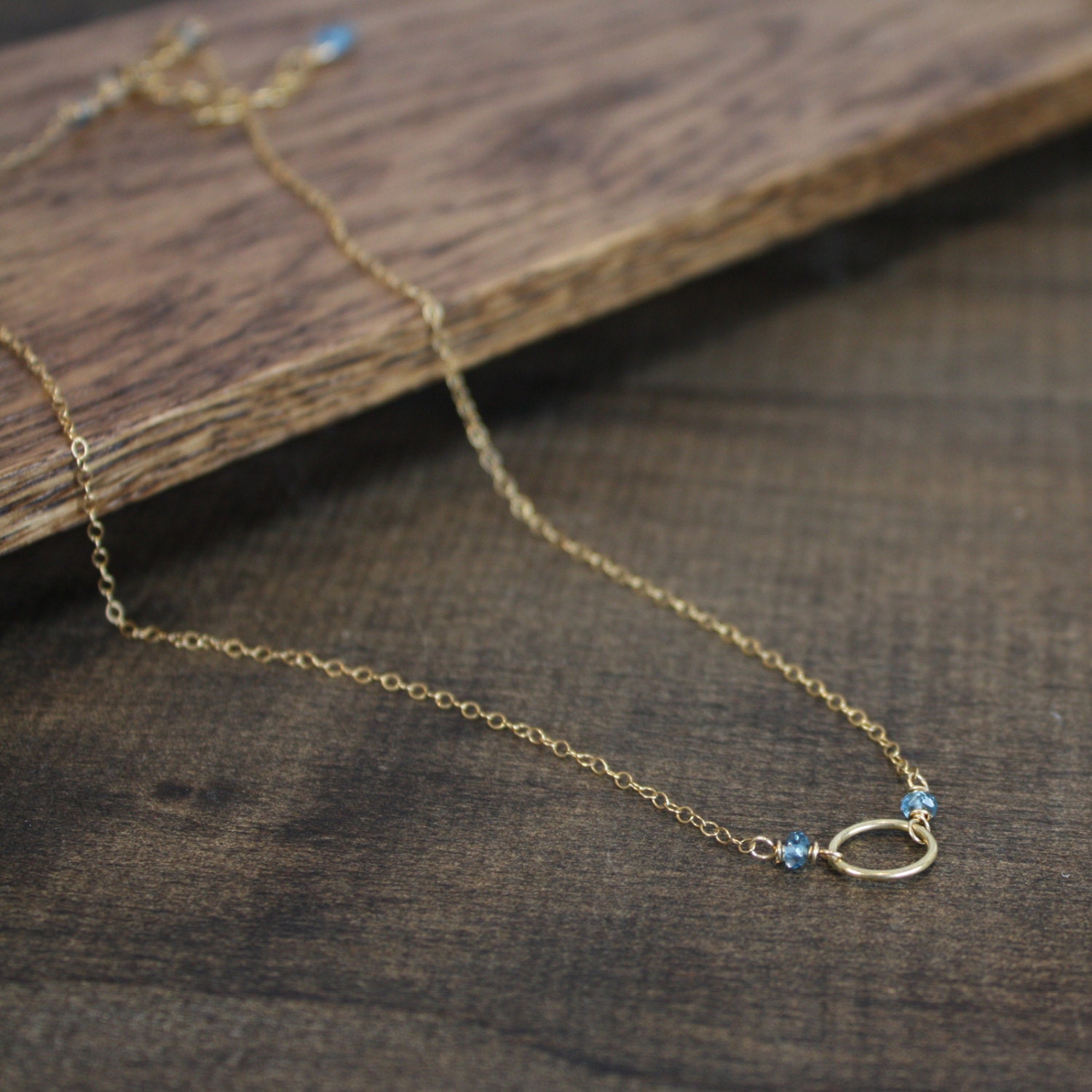 Necklace - Gemstone, Gold-Fill - Blue Topaz - Imogene