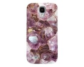 Samsung Galaxy S4 Phone Case - Mineral Photograph of Amethyst Crystals - Amethyst and Gold