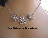 Choose Your Own Statement Necklace Design, U pick from 20 different pieces, Pearl and Crystal Rhinestone Bridal jewelry