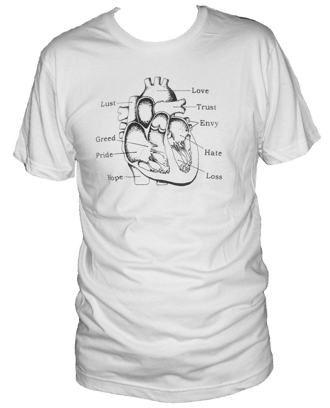 Anatomy of a Heart Organic Natural Creme Unisex Tee S