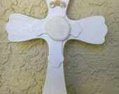 Cross, Crucifix, Seashell Cross, Christian, Religious Icon