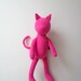 Cat doll Neon pink soft fleece heirloom baby girl kids toddler Eco Friendly bubynoa Best Friend