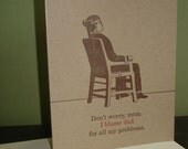 Blame Dad - letterpress mother's day greeting