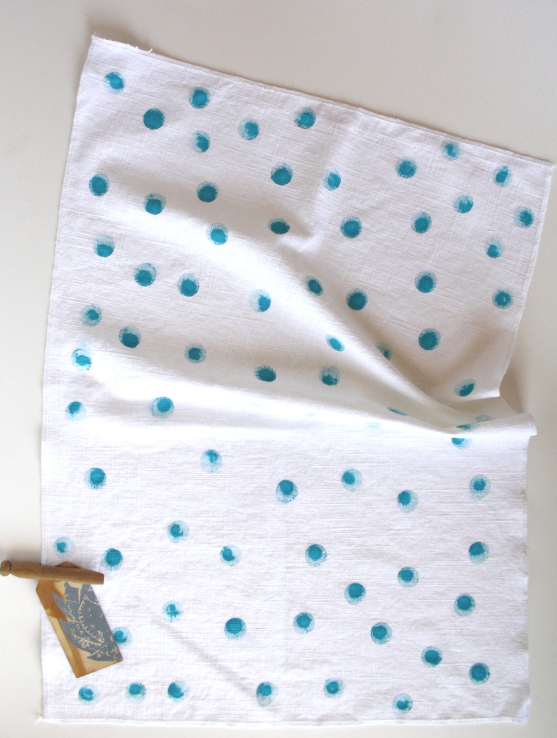 Hand Printed Dish Towel - Silver - White - Simple  - Mom - Pink