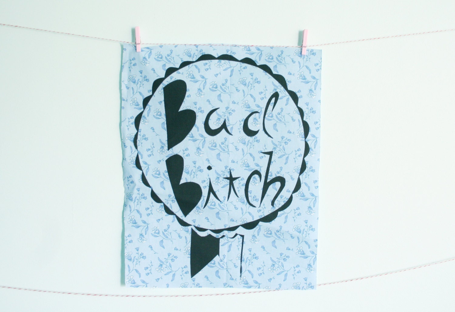 Blue Floral Bad B Back Patch