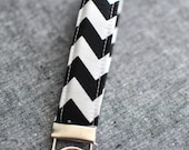 Black White Chevron Key Fob, keychain