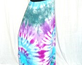 Tie Dye Cotton Maxi Skirt,Dress, Ready To Ship,One of a Kind, Summer Beach Cover Fold over top Medium