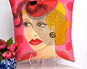 VERONICA MIDLIFE MADONNA  Hand Painted Pillow, Decorative PIllow, Fun Quote on Back of Pillow