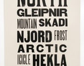 NORTH Wood Type Letterpress Print