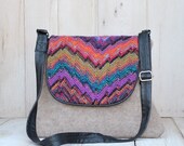 Recycled Sweater Messenger Bag in Oatmeal