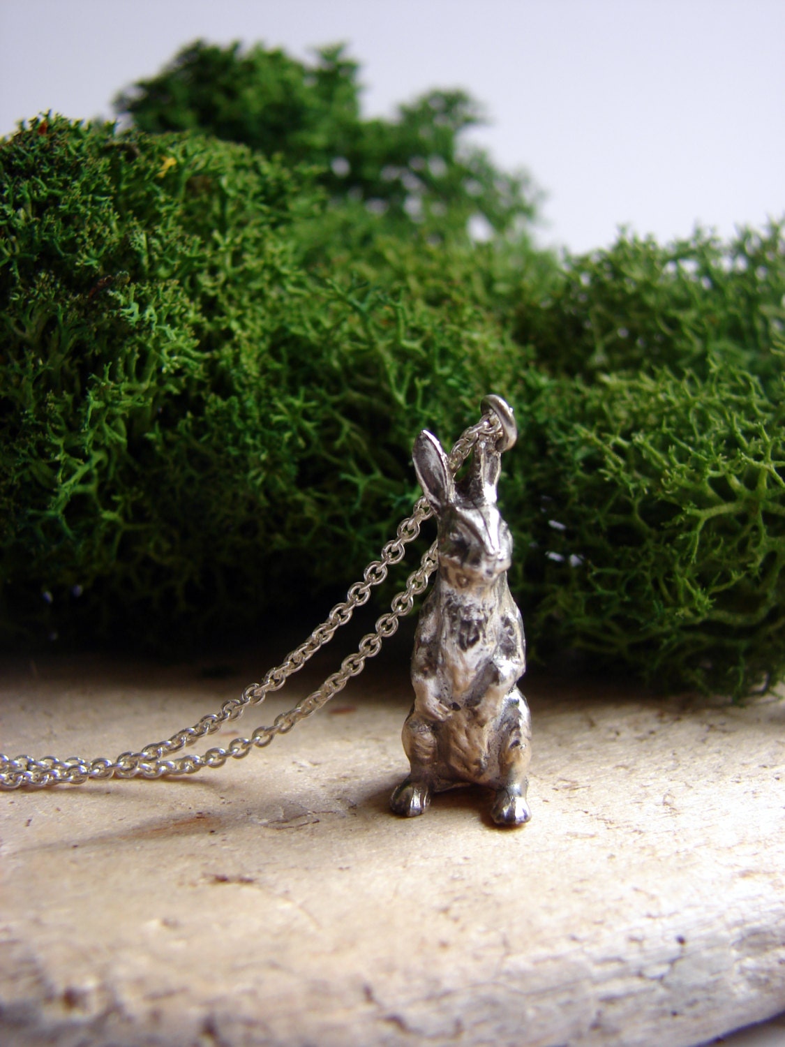 Bunny Charm Necklace, Bunny Necklace, Rabbit Necklace, Child Necklace, STERLING SILVER, Rabbit Jewelry, Bunny Pendant, Hare Jewelry