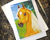 Cards Horse 2 with Envelopes Golden Palomino
