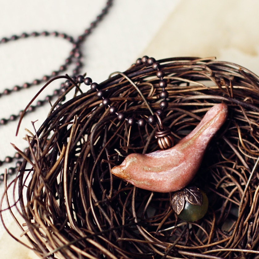 Blossom- bird necklace- handmade